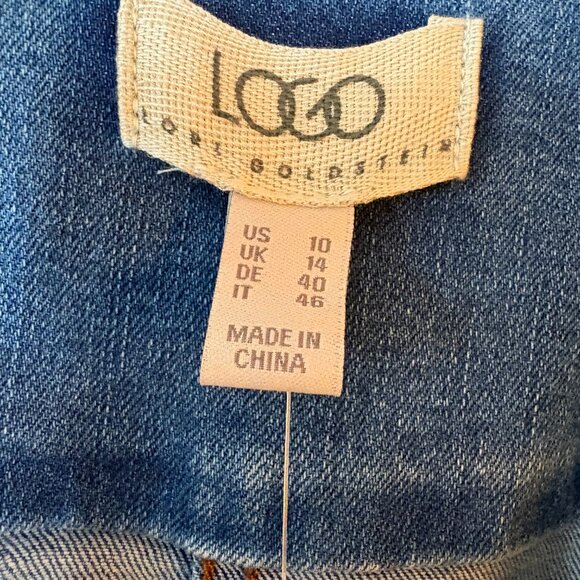 NWT LOGO by Lori Goldstein Denim Jacket Lea Fray Hem Blue Jean Western Jacket.10 - Picture 3 of 10